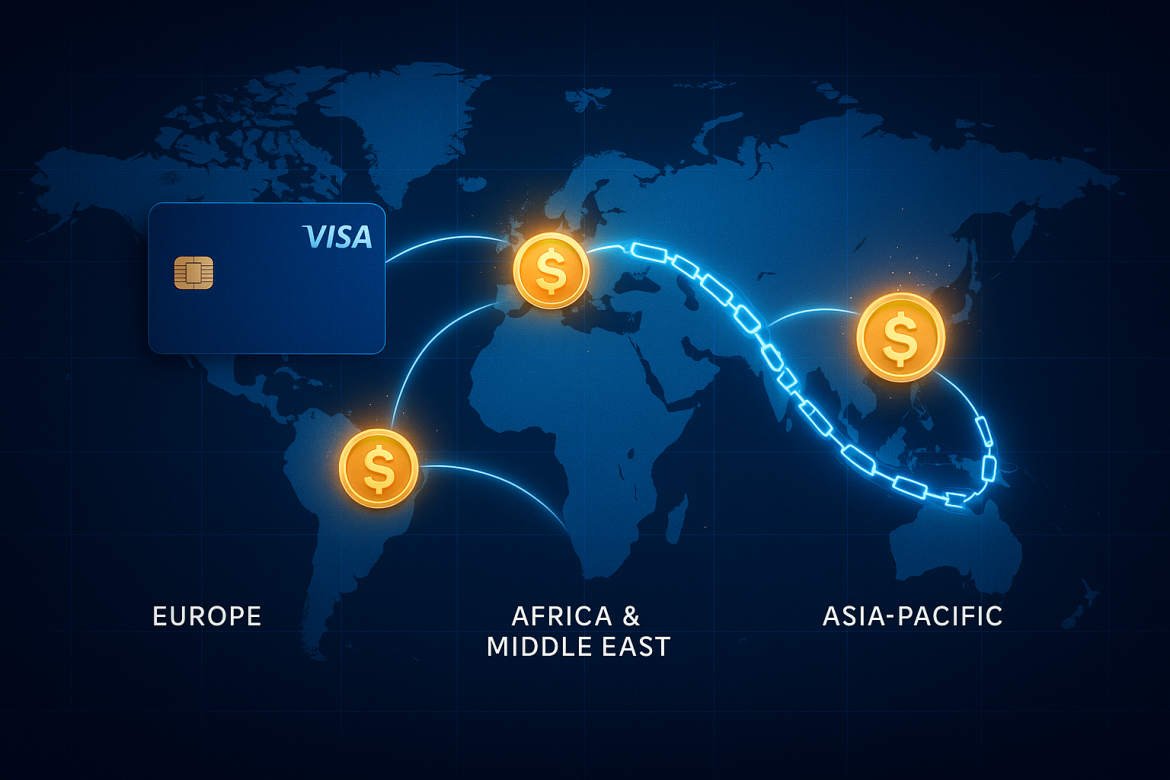 Visa 与 Bridge 扩张稳定币卡版图：年内覆盖 100+ 国家，卡组织结算走上链